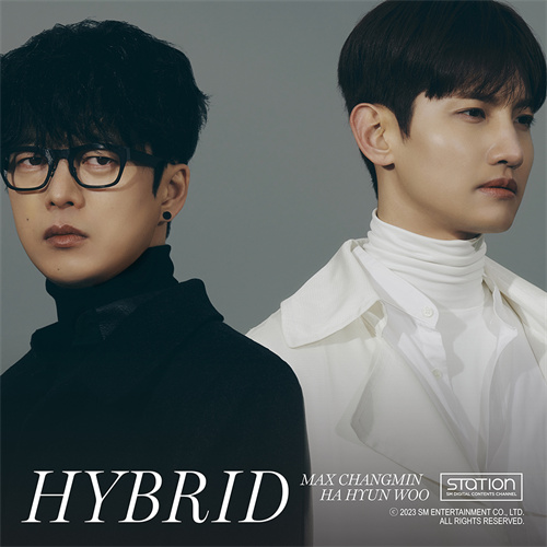 SM“STATION”最强昌珉与Ha Hyunwoo合作的《HYBRID》数字封面图.jpg